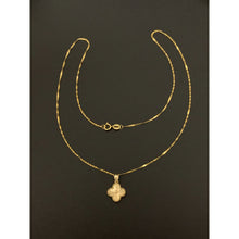 Load image into Gallery viewer, 18K Gold Necklace Chain 18 inches Clover Flower 1.90 grams - Rafant
