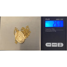 Load image into Gallery viewer, 18K Gold Necklace Chain 17.75 inches with Mother Mary Pendant 2.62 grams - Rafant
