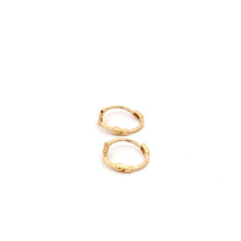 Load image into Gallery viewer, 18K Gold Earrings Huggie Very Tiny Hoops Star - Rafant
