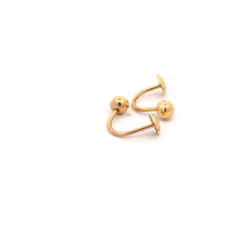 Load image into Gallery viewer, 18K Yellow Gold Earrings Ball Heart Screw 1.29 grams - Rafant
