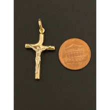 Load image into Gallery viewer, 18K Gold Pendant Cross Jesus Christ Two Tone Yellow White Gold 1.63 grams - Rafant
