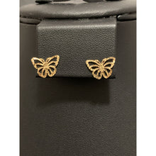 Load image into Gallery viewer, 18K Gold Earrings Studs Butterflies 0.84 grams Lightweight with Defects - Rafant
