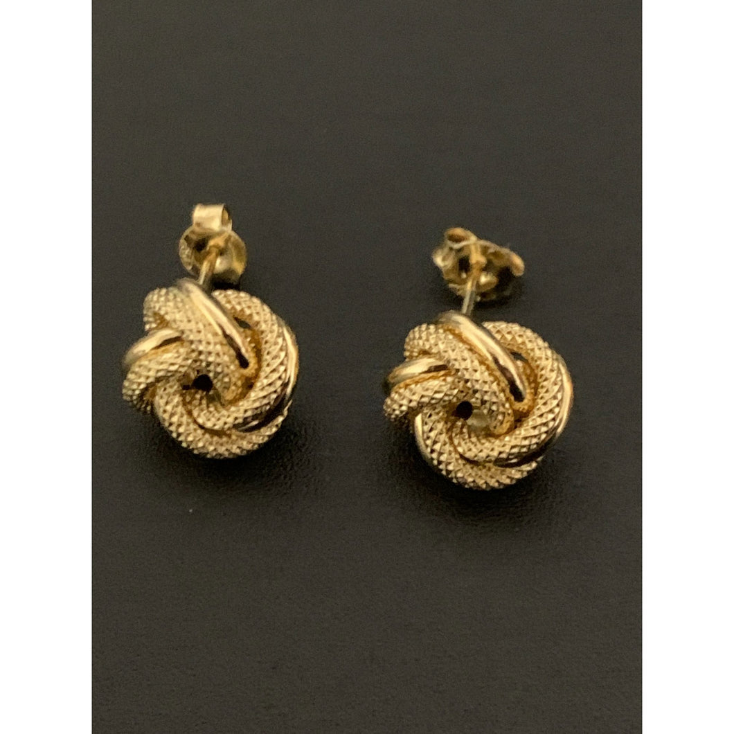18K Gold Earrings Stud Knot 2.22 grams - Rafant