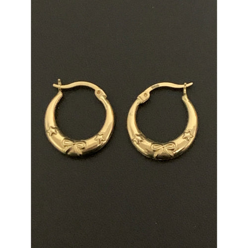 18K Gold Earrings Hoops Loops 1.36 grams - Rafant