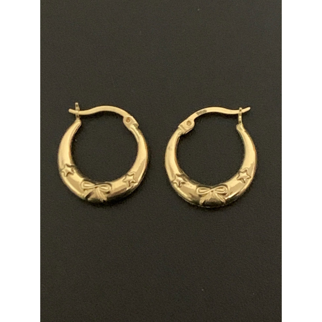 18K Gold Earrings Hoops Loops 1.36 grams - Rafant
