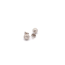 Load image into Gallery viewer, 18K White Gold Earrings Stud Balls Textured 0.83 grams Small - Rafant
