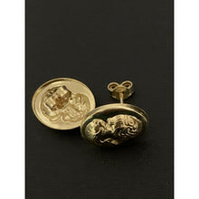Load image into Gallery viewer, 18K Gold Earrings Stud Woman Lady Oval 1.14 grams - Rafant
