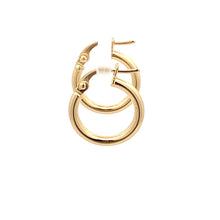 Load image into Gallery viewer, 18K Gold Earrings Hoops Small Polished Plain - Rafant
