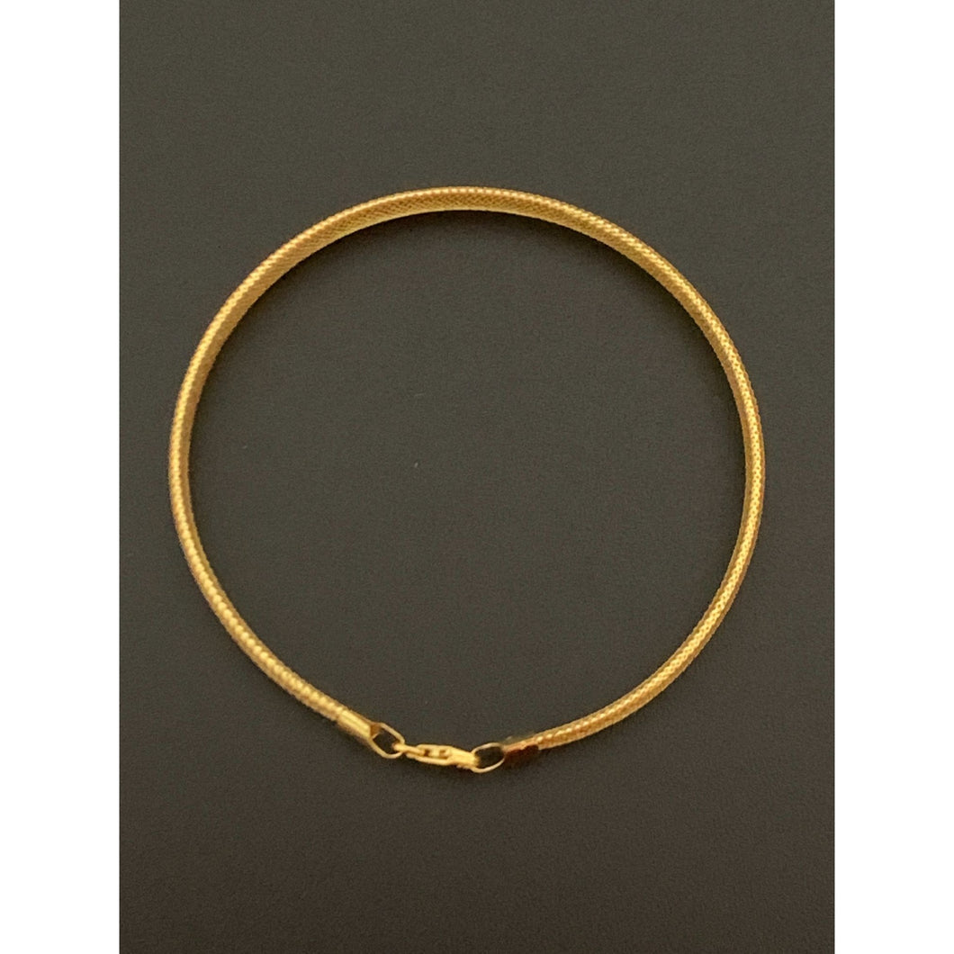 18K Gold Bracelet Soft Bangle Mesh Flexible Size 7 inches 2.07 grams - Rafant