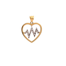 Load image into Gallery viewer, 18K Gold Pendant Heart Beat White Yellow Gold 1.13 grams - Rafant
