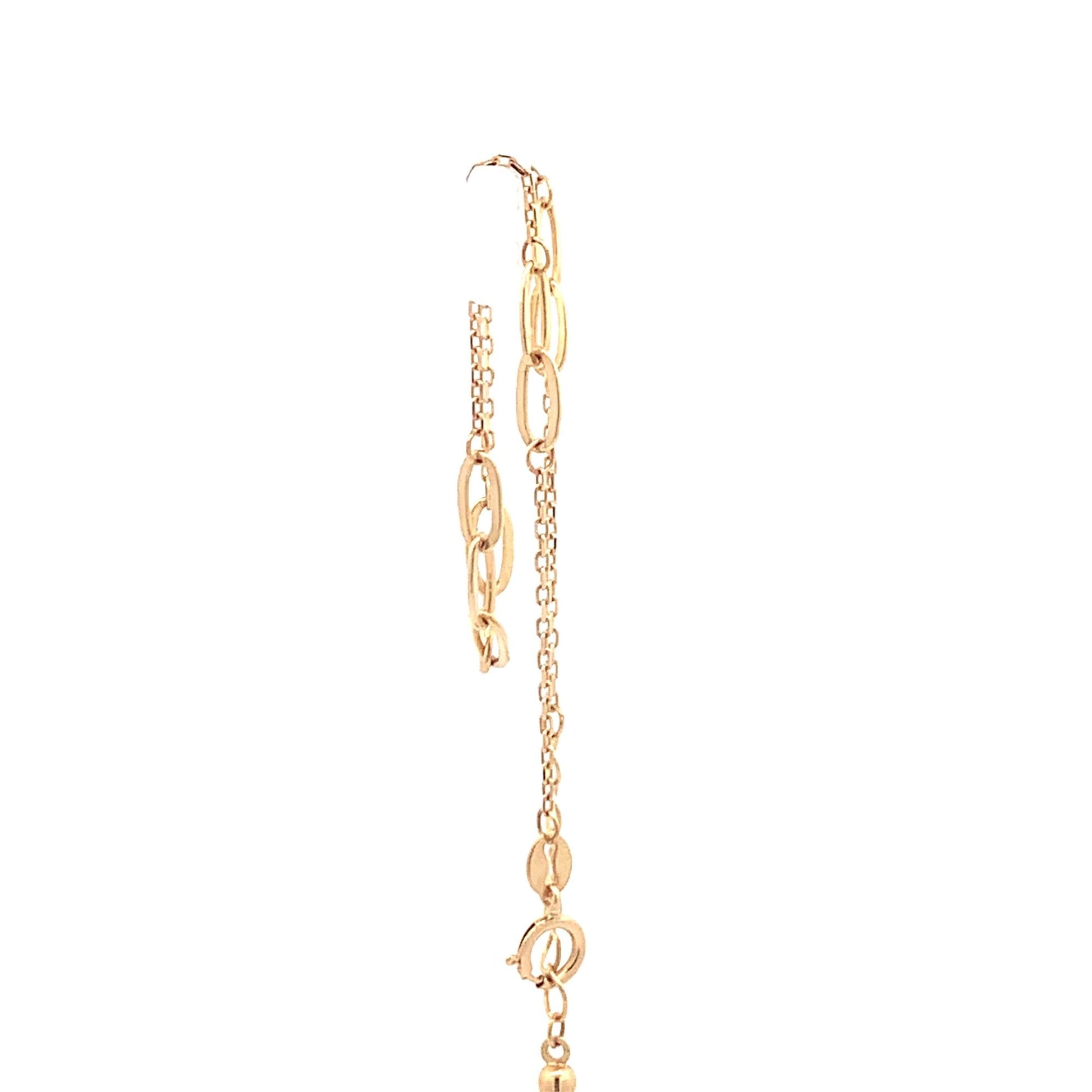 18K Yellow Gold Bracelet Paperclip 6 inches plus 1 inch extension 1.39 grams - Rafant