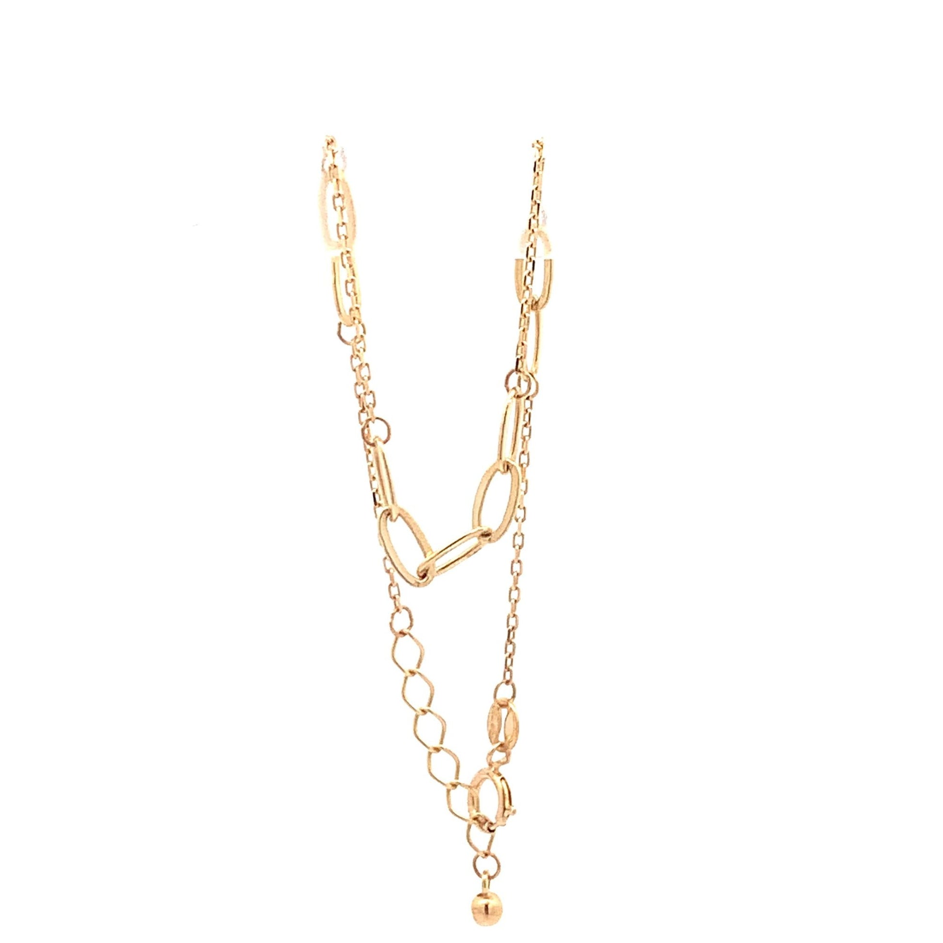 18K Yellow Gold Bracelet Paperclip 6 inches plus 1 inch extension 1.39 grams - Rafant