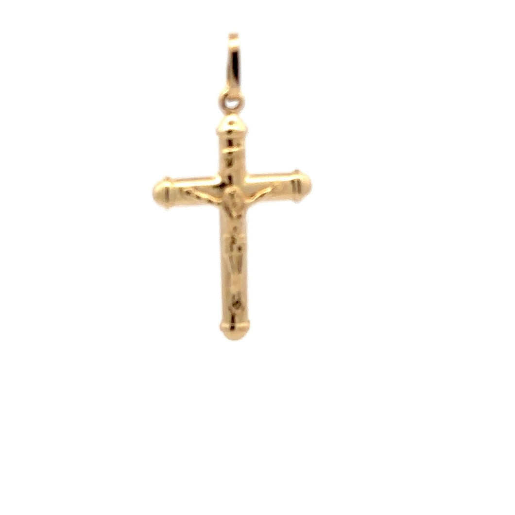 18K Gold Pendant Cross Jesus Christ Religious 1.27 grams - Rafant