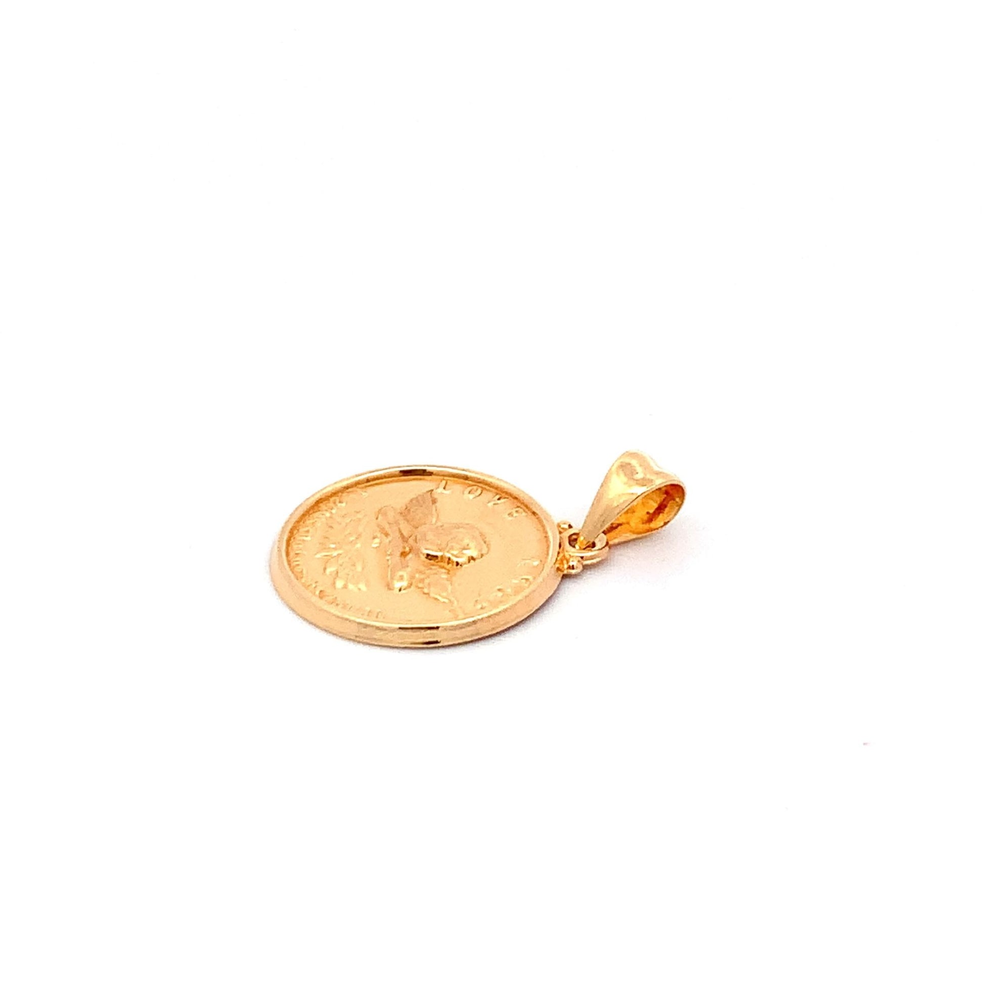 18K Yellow Gold Pendant Round Circle 1.46 grams - Rafant
