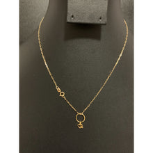 Load image into Gallery viewer, 18K Gold Necklace Chain 15.50 inches with Circle Heart Pendant 1.38 grams - Rafant
