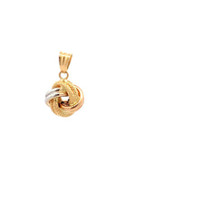 Load image into Gallery viewer, 18K Gold Pendant Tricolor Knot Small 1.08 grams - Rafant
