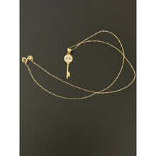 Load image into Gallery viewer, 18K Saudi Gold Necklace 15.75&quot; Chain w/ Key Pendant 1.78 grams - Rafant
