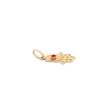 Load image into Gallery viewer, 18K Yellow Gold Pendant Hand of Fatima Red Glass 1.03 grams - Rafant
