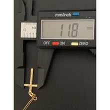 Load image into Gallery viewer, 18K Gold Necklace Chain Box 17.50 inches with Cross Pendant 1.91 grams - Rafant
