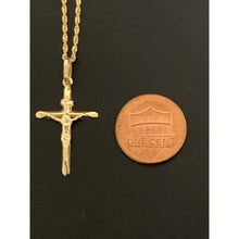 Load image into Gallery viewer, 18K Gold Necklace Chain 17.50 inches with Cross Pendant 1.57 grams - Rafant
