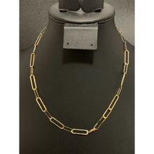 Load image into Gallery viewer, 18K Yellow Gold Necklace Chain Paperclips 17.5 inches - Rafant
