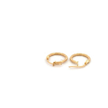 Load image into Gallery viewer, 18K Yellow Gold Earrings Very Tiny Hoops 0.83 grams - Rafant
