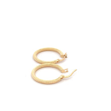 Load image into Gallery viewer, 18K Yellow Gold Earrings Hoops Small Textured 1.23 grams - Rafant
