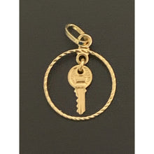 Load image into Gallery viewer, 18K Gold Pendant Round Circle Key - Rafant
