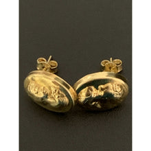 Load image into Gallery viewer, 18K Gold Woman Lady Oval Stud Earrings - Rafant
