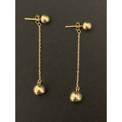 18K Gold Earrings Balls Dangling 2.15 grams - Rafant