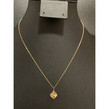 Load image into Gallery viewer, 18K Gold Necklace Chain 16 inches with Clover Flower Pendant 1.45 grams - Rafant
