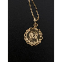 Load image into Gallery viewer, 18K Gold Necklace Chain 17&quot; Curb with Jesus Christ Pendant 1.83 grams - Rafant
