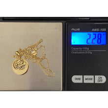 Load image into Gallery viewer, 18K Gold Necklace Chain Cable 15.75&quot; with Tree of Life Pendant 2.28 grams - Rafant
