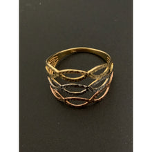 Load image into Gallery viewer, 18K Gold Ring Tricolor White Yellow Rose Gold 2.15 grams Size 7 - Rafant
