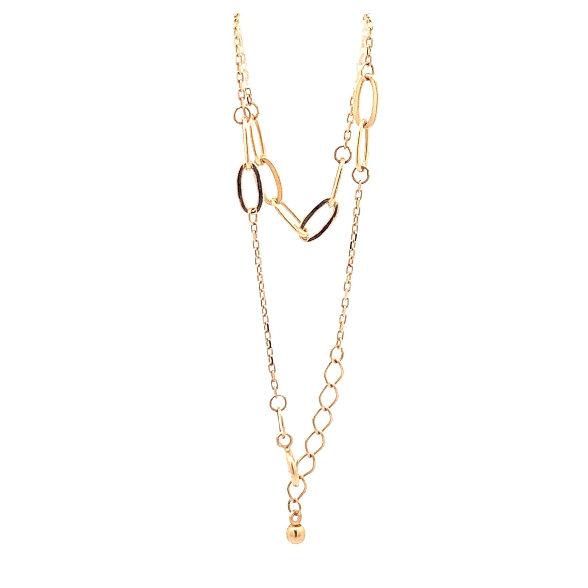 18K Yellow Gold Bracelet Paperclip 6 inches plus 1 inch extension 1.39 grams - Rafant