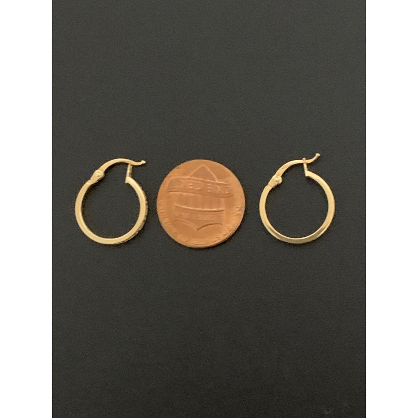 18K Gold Earrings Hoops Loops Small 1.58 grams - Rafant