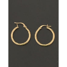 Load image into Gallery viewer, 18K Yellow Gold Earrings Hoops Textured  Small - Rafant
