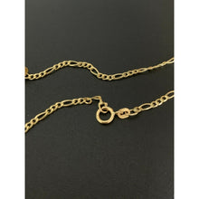 Load image into Gallery viewer, 18K Saudi Gold Necklace Figaro Chain 16&quot; w/ Heart Infinity Pendant - Rafant
