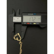 Load image into Gallery viewer, 18K Saudi Gold Necklace Figaro Chain 16&quot; w/ Heart Infinity Pendant - Rafant
