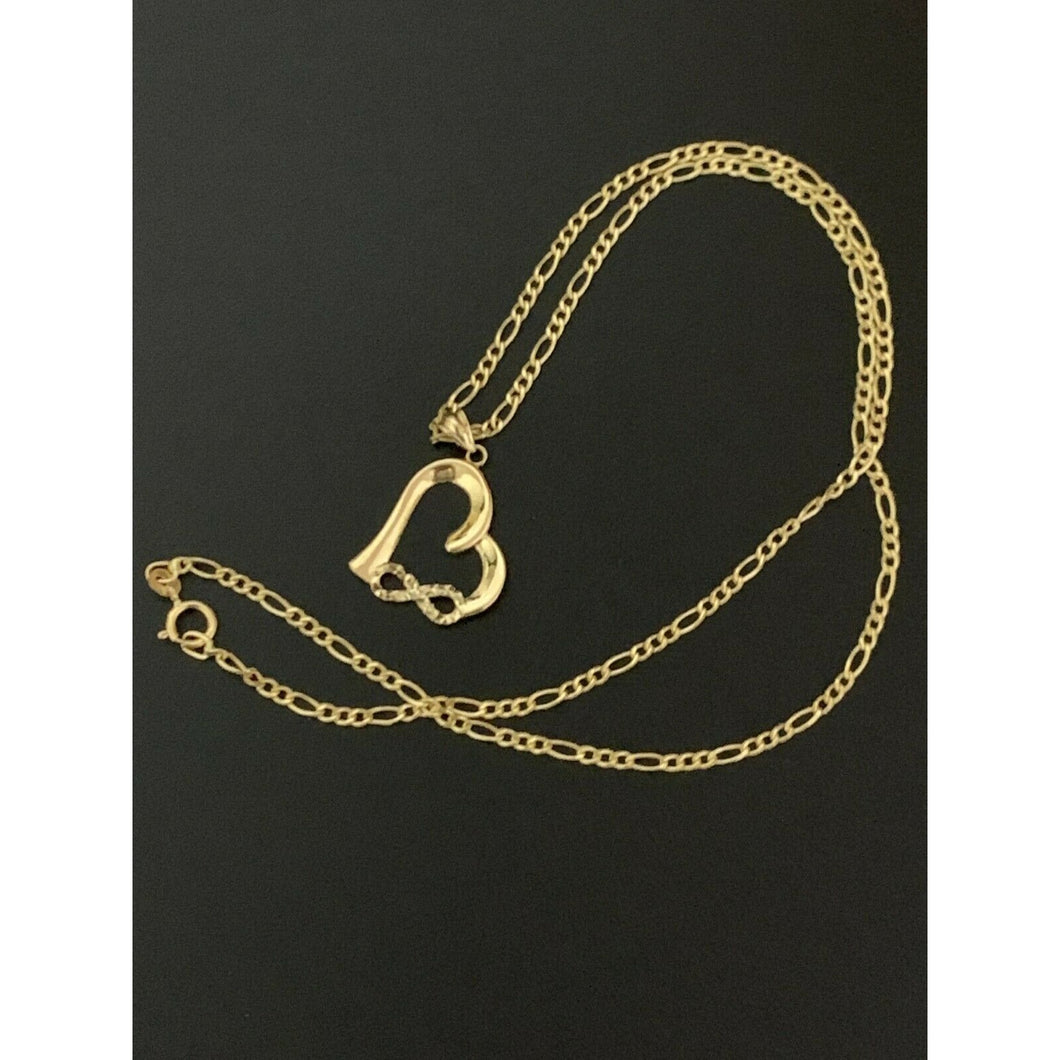 18K Saudi Gold Necklace Figaro Chain 16