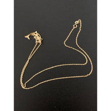 Load image into Gallery viewer, 18K Gold Necklace Chain 17.75 inches with Dolphin Pendant With Defects Chain Kinks - Rafant
