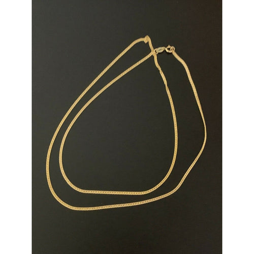 18K Gold Chain Necklace Saudi Real Gold Curb 24