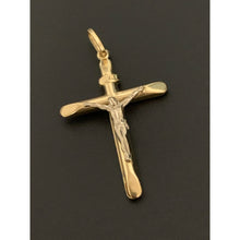 Load image into Gallery viewer, 18K Gold Pendant Cross Jesus Christ Two Tone White Yellow Gold 2.10 grams - Rafant
