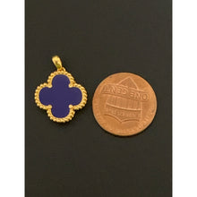 Load image into Gallery viewer, 18K Gold Pendant Blue Lapis Clover Flower Pendant 1.20 grams - Rafant
