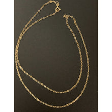 Load image into Gallery viewer, 18K Gold Chain Necklace Saudi Gold Link 17.50&quot; Very Lightweight Dainty 0.67g - Rafant
