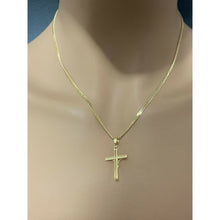 Load image into Gallery viewer, 18K Saudi Gold Necklace 18&quot; Chain with Cross Pendant 3.83 grams - Rafant
