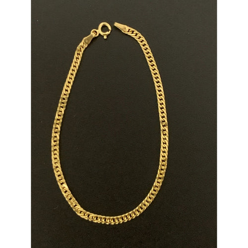 18K Gold Bracelet Curb Link Chain 7.25 inches 1.95 grams - Rafant
