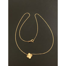 Load image into Gallery viewer, 18K Gold Necklace Centered Flower Pendant 16 inches 2.38 grams - Rafant
