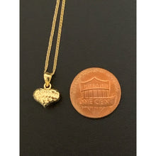 Load image into Gallery viewer, 18K Gold Necklace Chain 18 inches with Puffed Heart Pendant 1.20grams - Rafant
