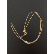 Load image into Gallery viewer, 18K Gold Necklace Chain 17.75 inches with Dolphin Pendant With Defects Chain Kinks - Rafant
